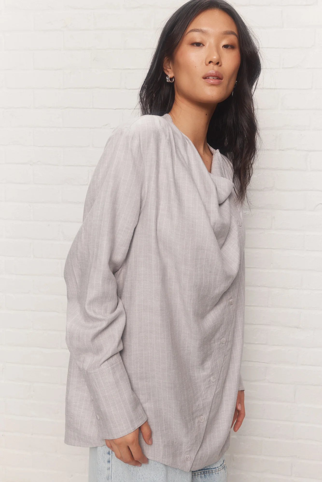 Ambrosia | Chemise lignée grise - Image 5