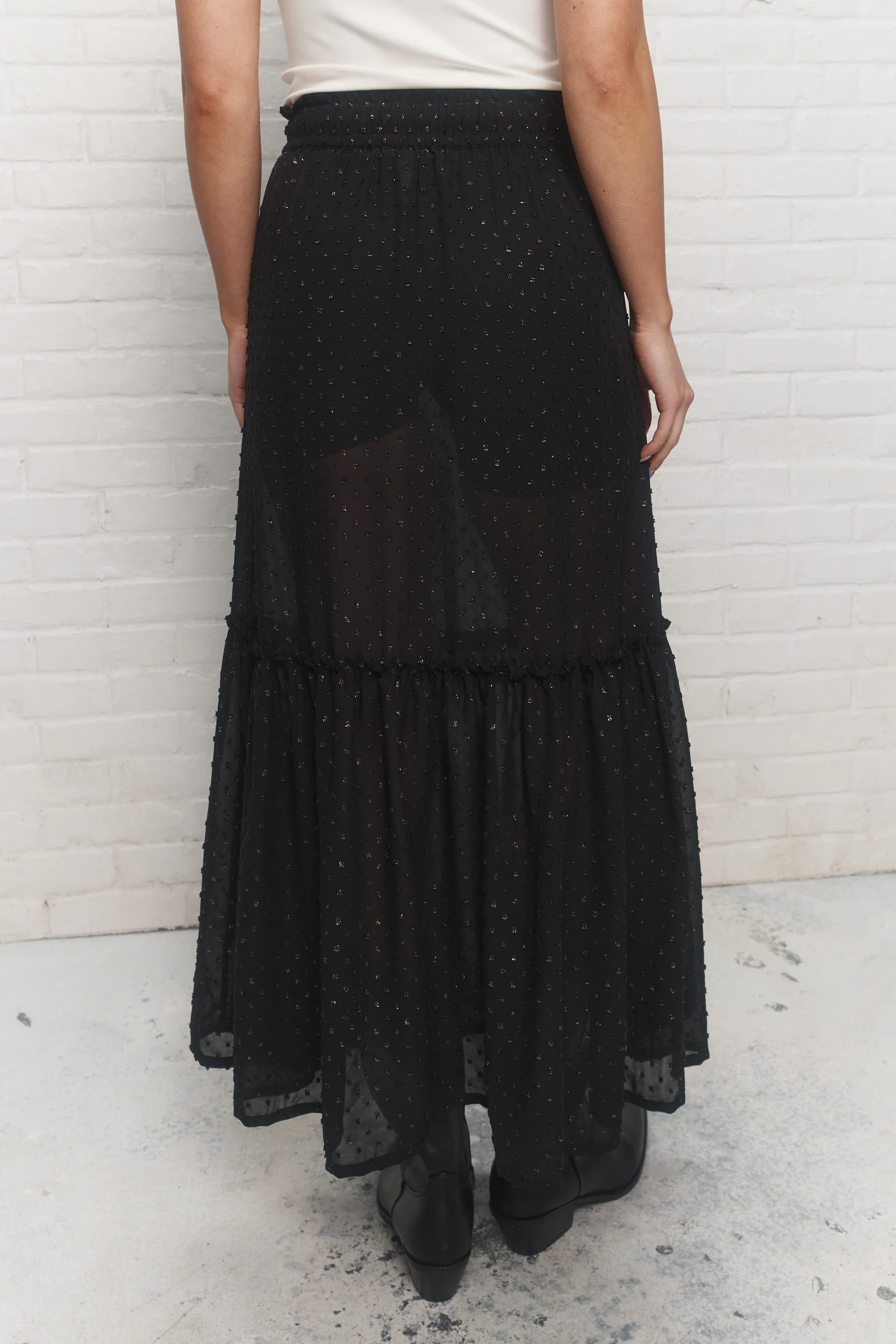 Diem | Jupe longue noire transparente - Image 5