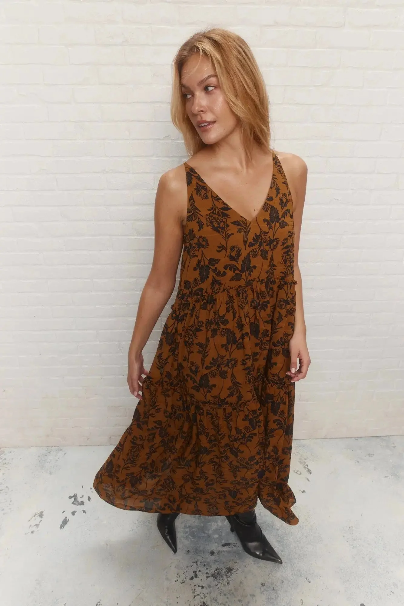 Lexie | Robe longue jaune à imprimé floral - Image 4