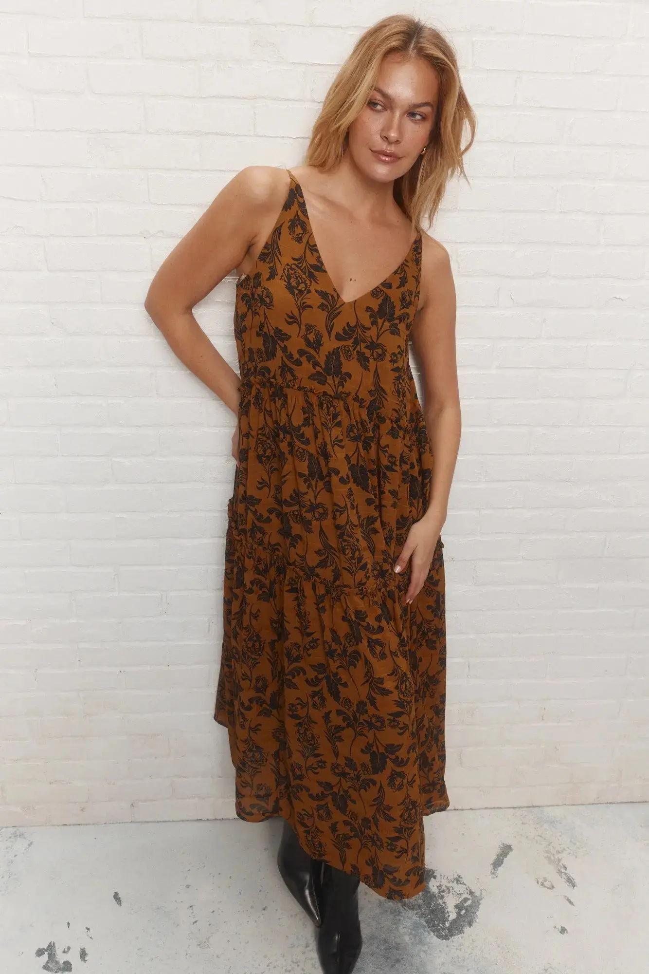 Lexie | Robe longue jaune à imprimé floral - Image 6