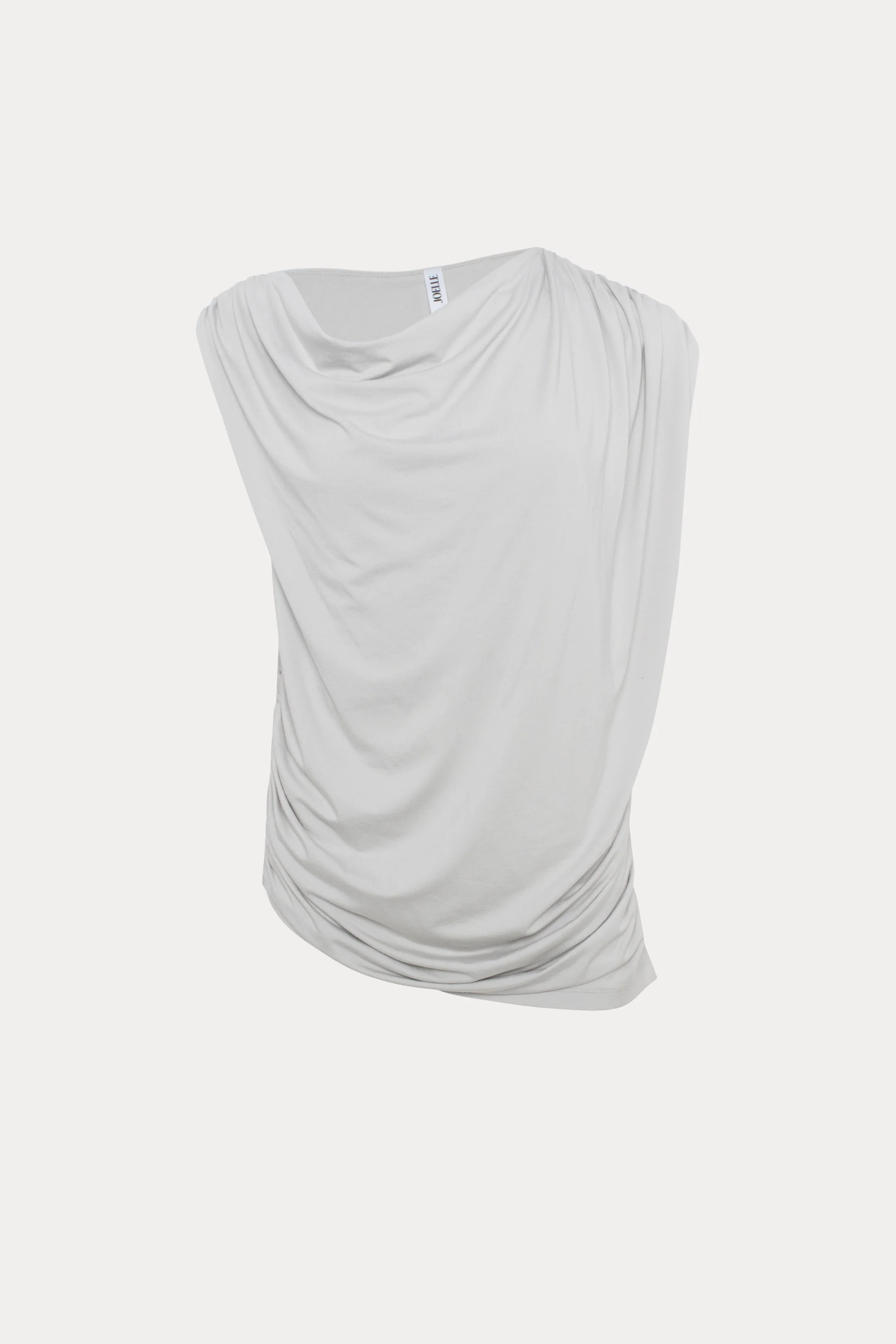 Marina | Le chandail gris drapé asymétrique - Image 2