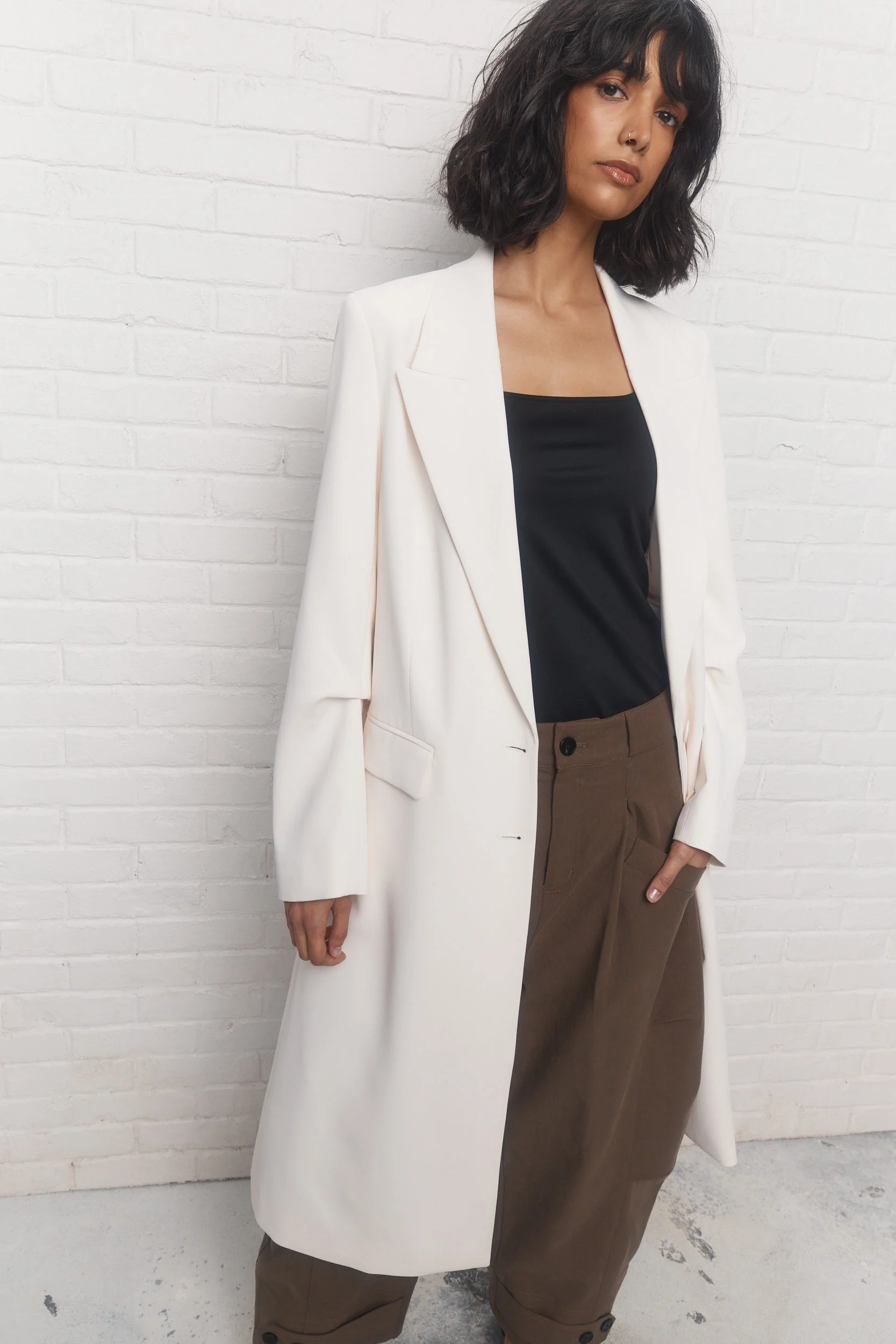 Niobe | Long veston crème - Image 4