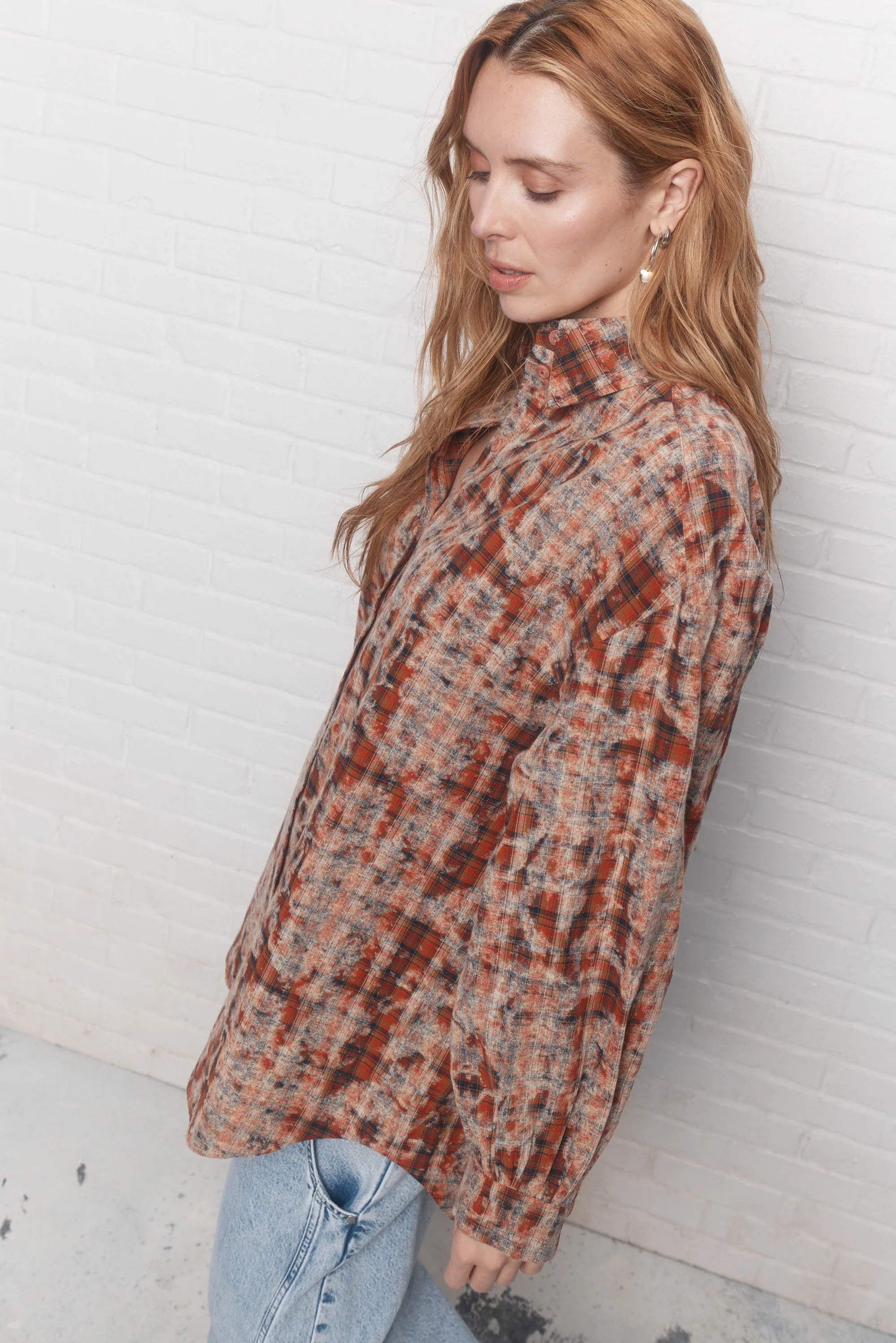 Oasis | Chemise orange à carreaux - Image 4