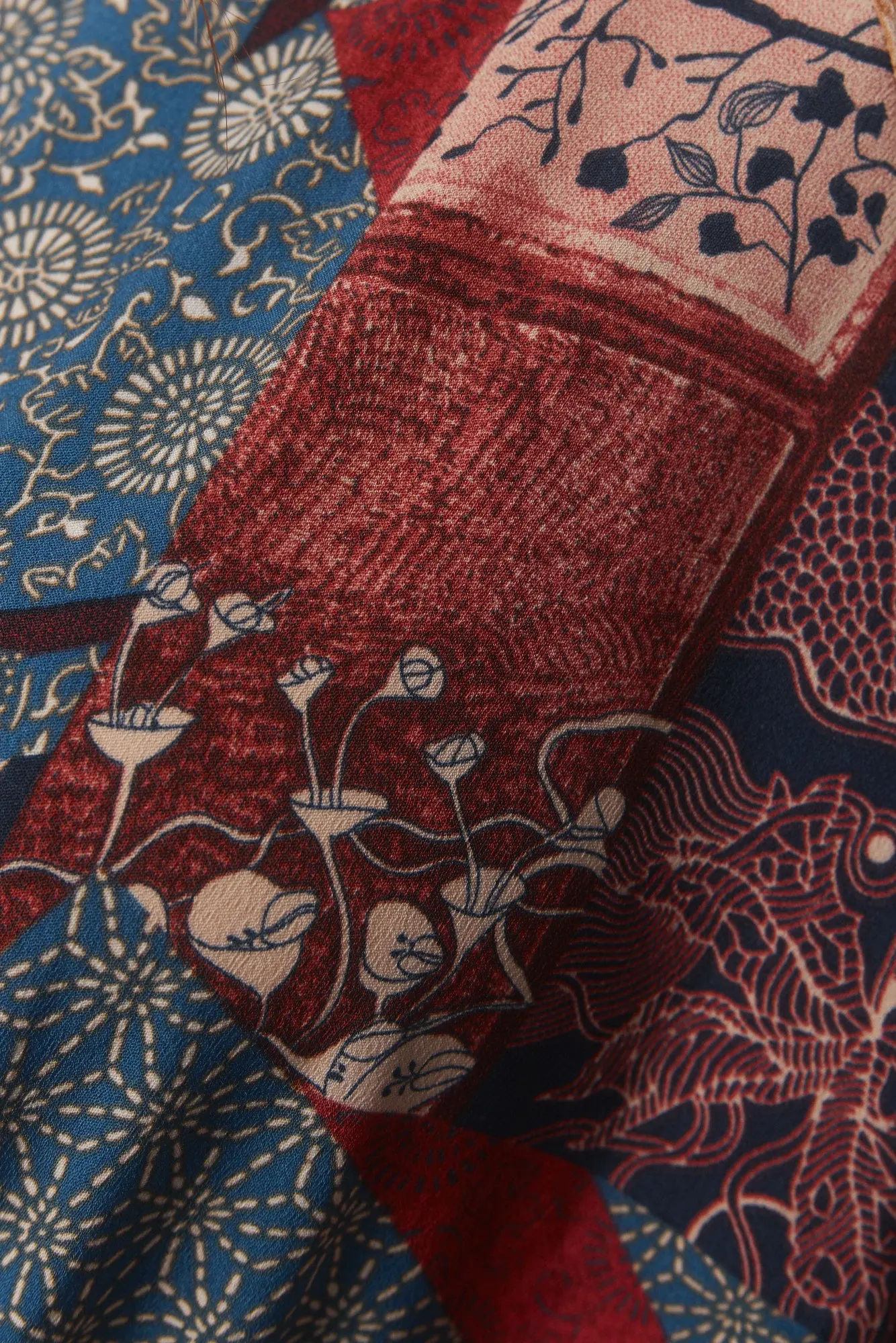 Robe courte bleue patchwork | Lizzy - Image 7