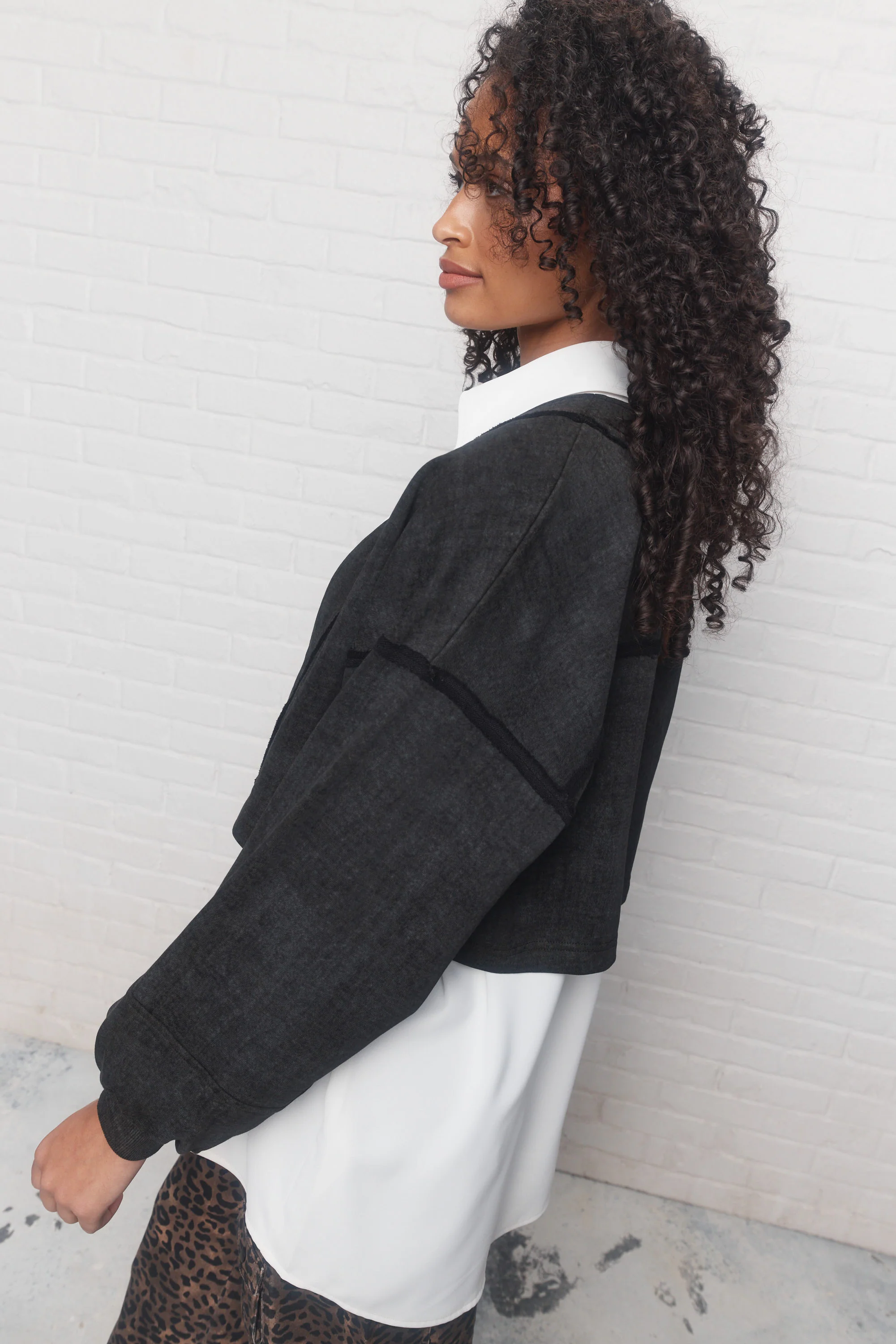 Wade | La veste noire délavée à coupe ample - Image 4