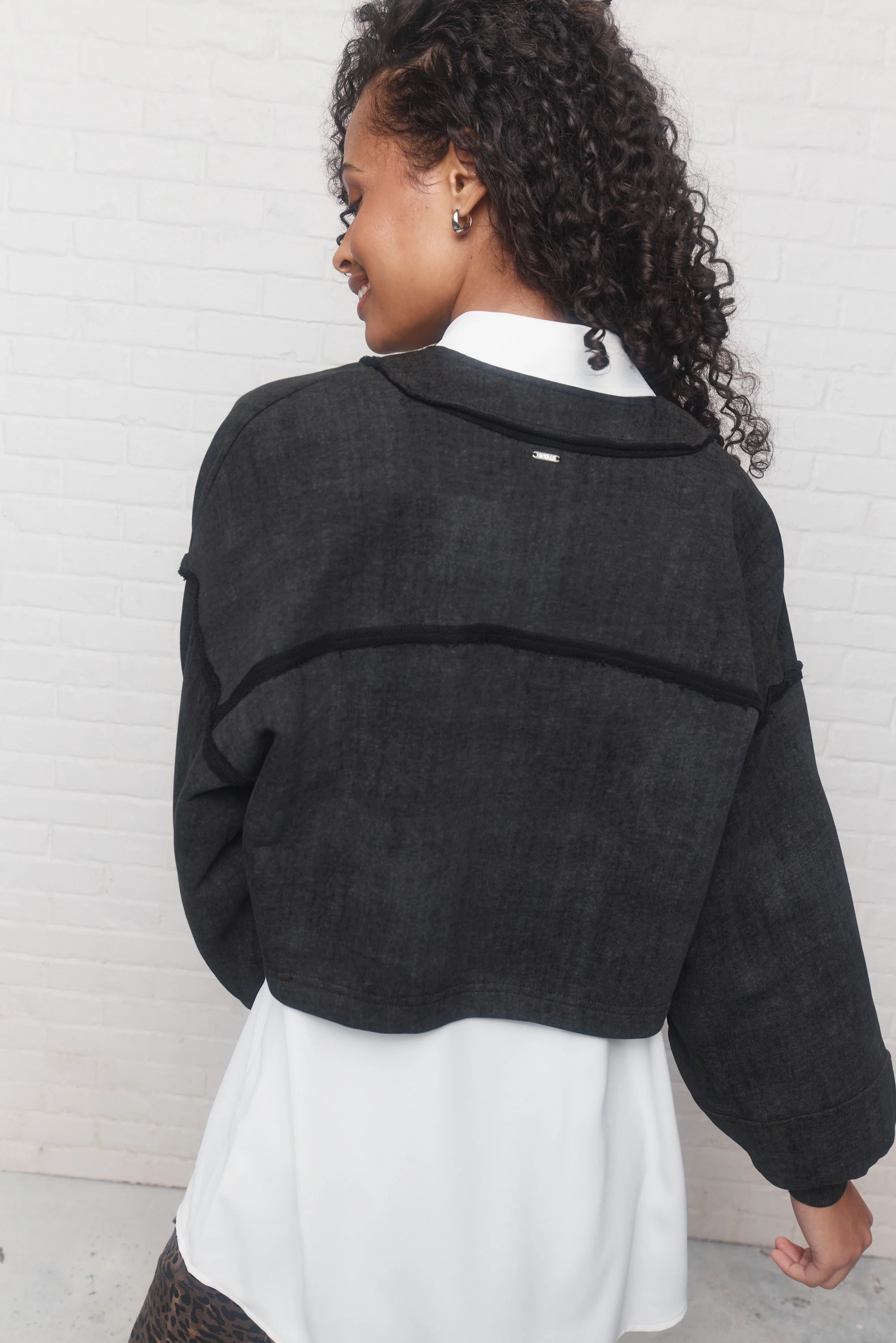 Wade | La veste noire délavée à coupe ample - Image 5