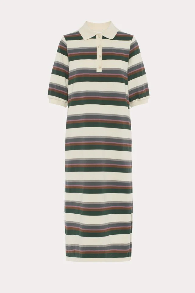 Zinnia | Robe polo rayée crème - Image 2